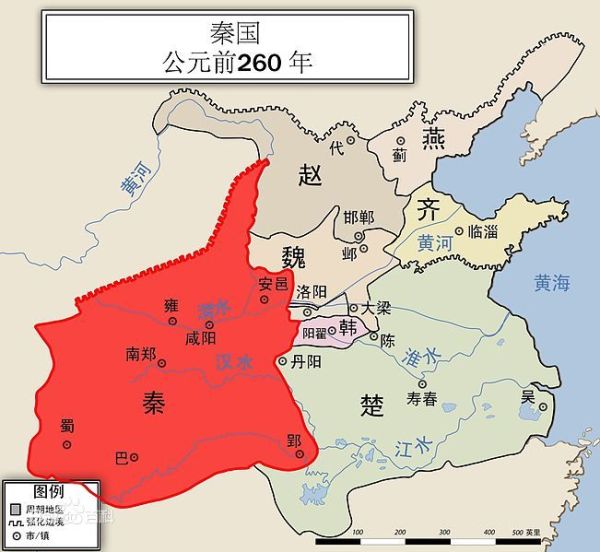 秦国统一前形势图