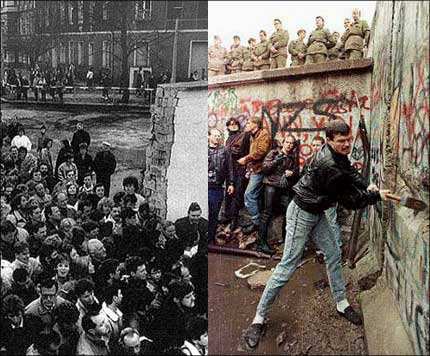 柏林墙被砸倒塌