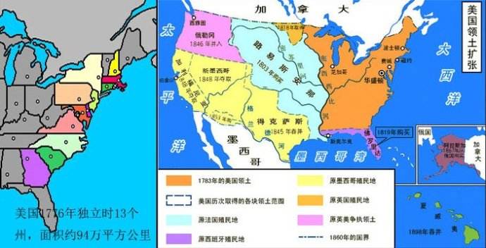 美国领土扩张图