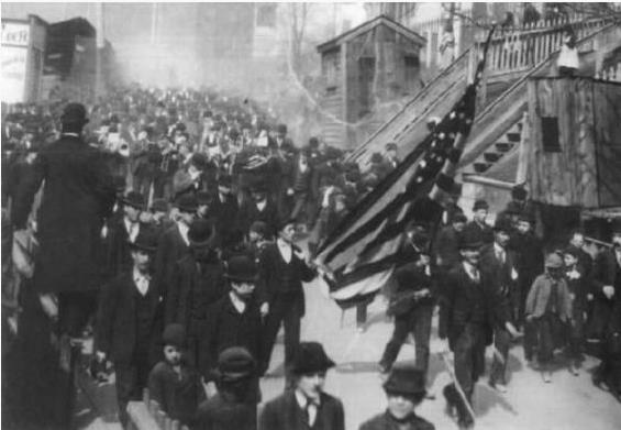 1894年，“科克斯军队”在举行游行活动。