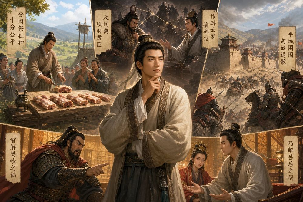 陈平分肉时喊＂宰天下如分肉＂，后来真把汉朝分明白了